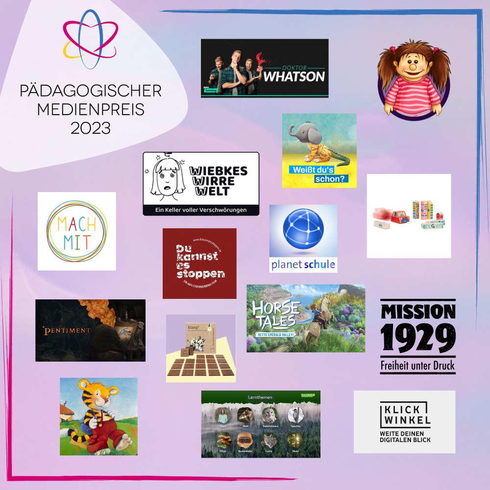 Pädagogischer Medienpreis: Flyer und Broschüre Logo
